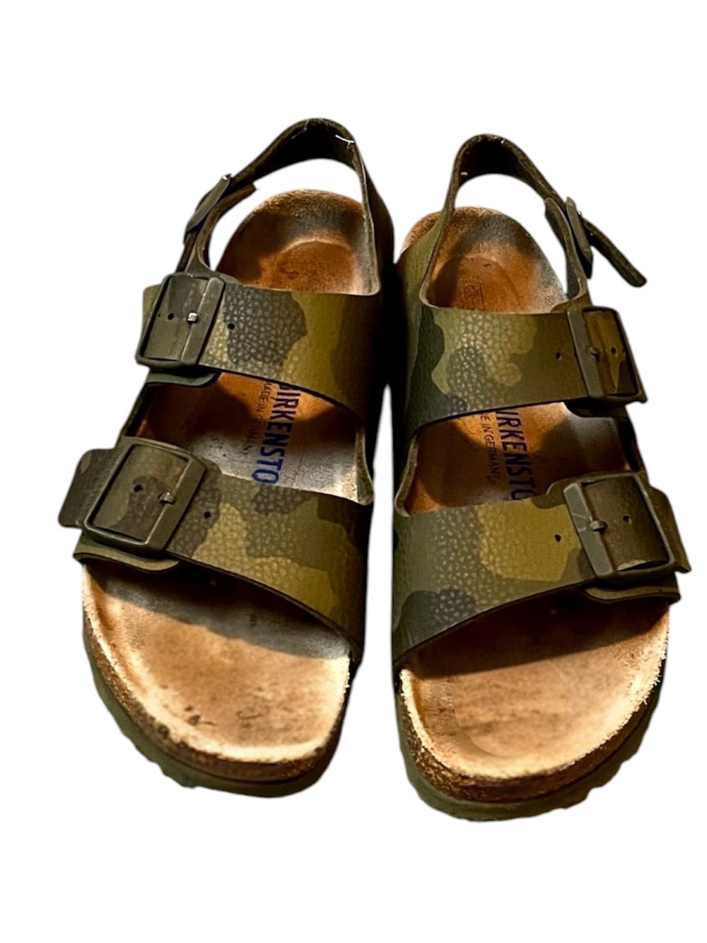 Birkenstock women’s Camo Two-Strap Sandals - Olive Green